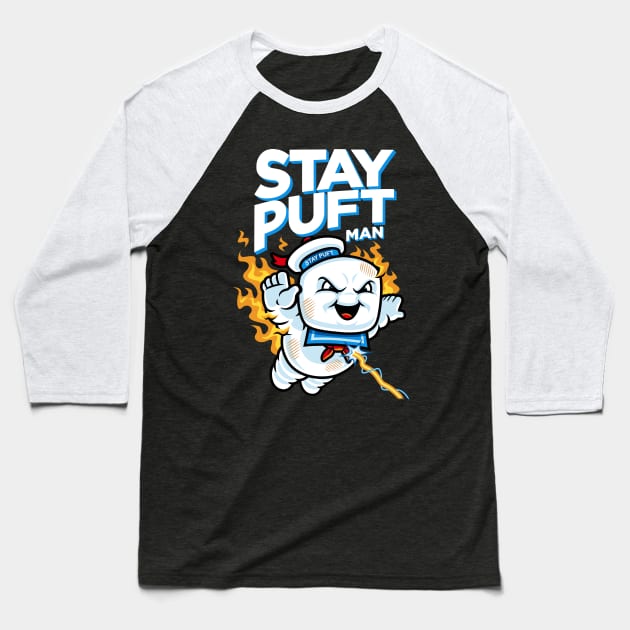 Stay Puft Man Baseball T-Shirt by harebrained